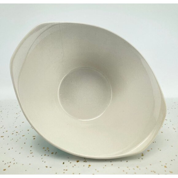 Vintage 1950s Primastone Danube bowl, teal, cream, grey, MCM decor - Picture 9 of 10